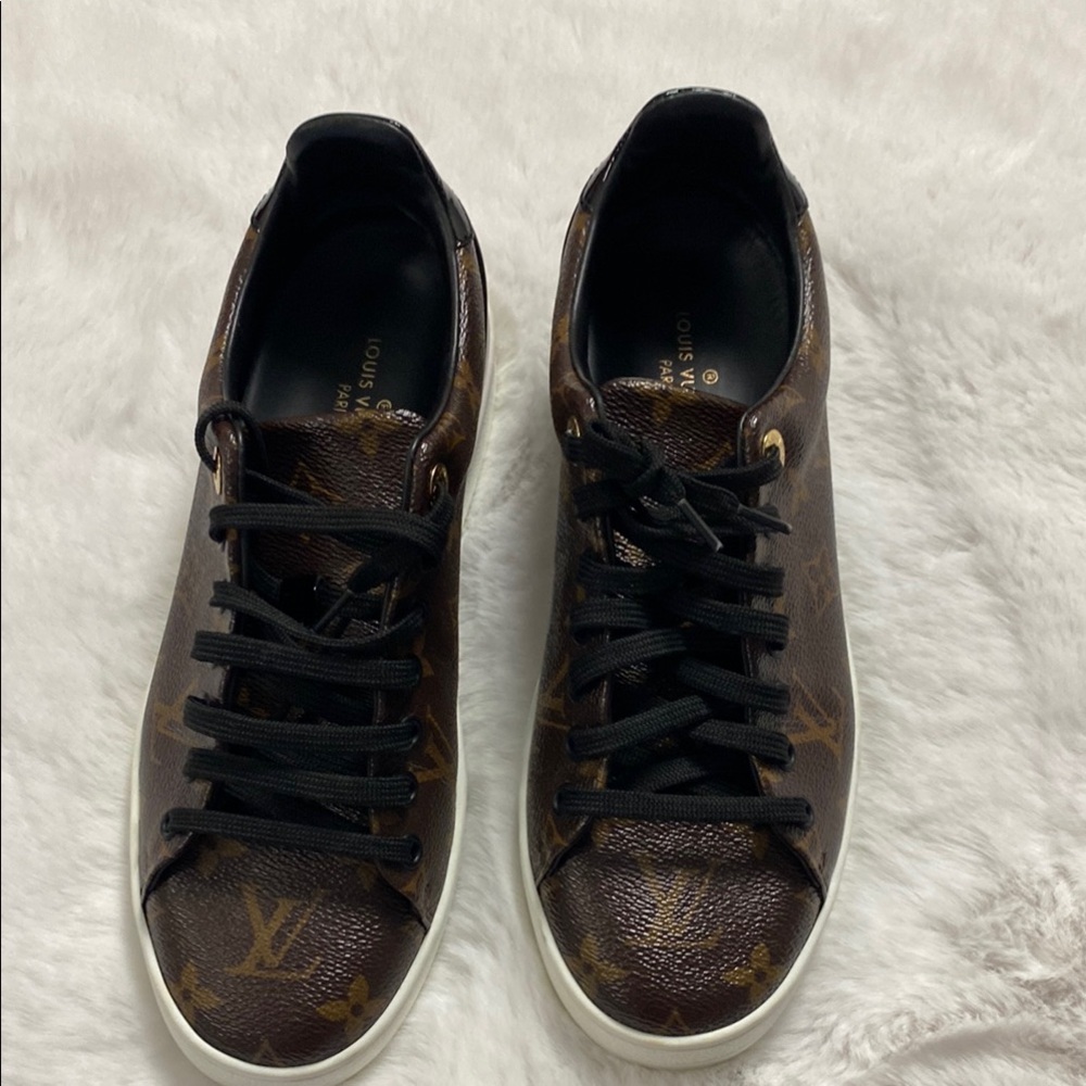 Louis Vuitton Brown Leather Sneakers with White Soles